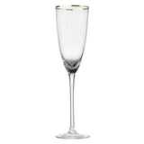 260ml Hammer Champagne Glass Clear with Gold Rim