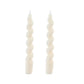Elegant Decorative Twisted Taper Candles Set of 2 – White Spiral Design – 25 cm Tall – Unscented Paraffin Wax – Ideal for Home Décor, Weddings, and Celebrations