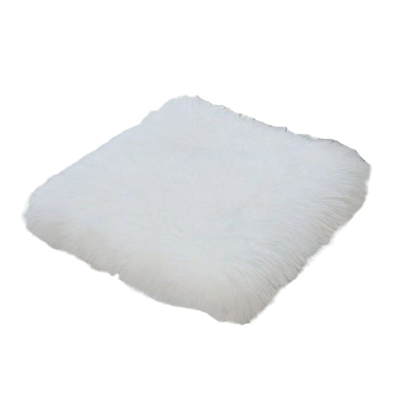 white 35*35cm real lambswool chair pad,pieces