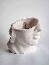 New design human Half face flower pot desktop ceramic succulent