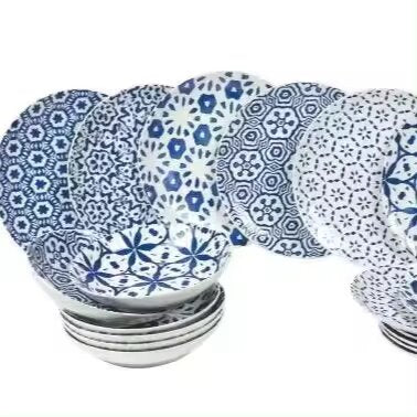 Ocean Serenity Handpainted 18 pcs dinner set Blue