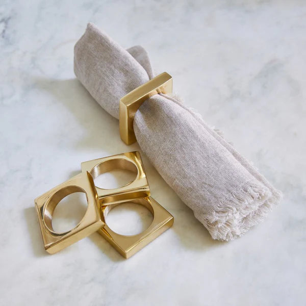 Timeless Elegance Brass Napkin Ring Set of 4 - Handcrafted Table Decor for Dining Ambiance - Perfect for Elevating Your Table Setting with a Touch of Sophistication and Classic Charm