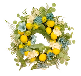 Lemon Blossom Wreath 65cm – Vibrant and Fresh Floral Wreath for Home Décor – Perfect for Spring, Summer, or Seasonal Decorations for Doors, Walls, or Mantels