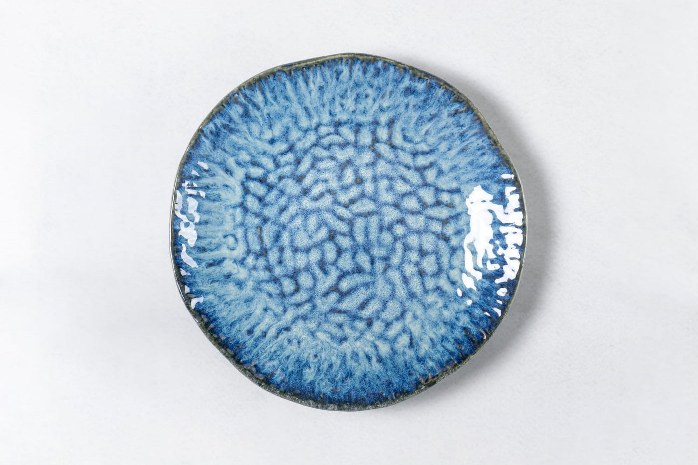 Ocean Blue 11' Embossed round plate
