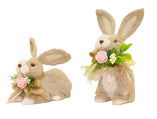 Floral Garden Small Bunny – 2 Assorted Designs – Cute and Charming Decorative Bunnies for Spring or Easter Décor – Perfect for Home, Garden, or Seasonal Displays