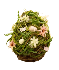 Easter Wisp Vine Floral Egg 27cm – Beautifully Decorated Easter Egg with Wisp Vine and Floral Accents – Perfect for Easter Displays, Centerpieces, or Springtime Home Décor