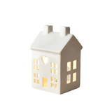 Dainty White House T-light Holder, 15cm