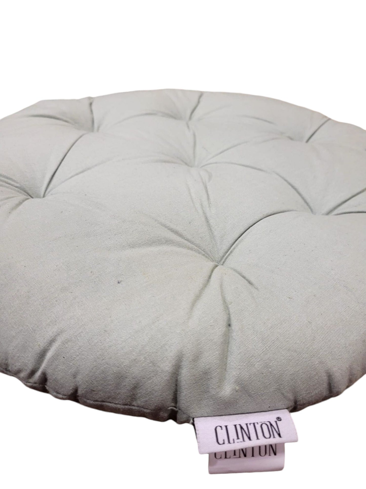 Premium SOLID CIRCULAR CHAIR PAD 40x5cm - 100% Cotton, Aqua Grey - Comfortable & Durable Seat Cushion