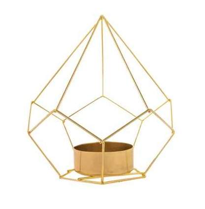 Golden Glow Metal Tealight Holder - Elegant Centerpiece for Ambiance and Decor