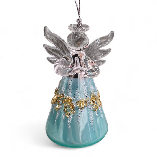 Divine Angel Ornament - Timeless Holiday Charm - Elegant Christmas Tree Decoration - Beautiful Handcrafted Gift - Sparkling Holiday Keepsake - Perfect for Festive Home Décor and Gifting