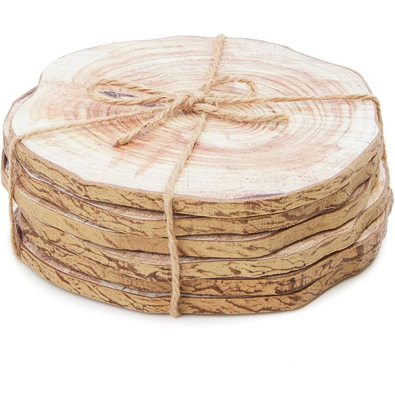 Natural Harmony Wooden Coaster Set - Handcrafted Elegance for Dessert Delights - Perfect for Showcasing Cakes, Cupcakes, and Pastries - Durable, Natural Wood Design Adds a Touch of Charm to Weddings, Parties, and Special Occasions