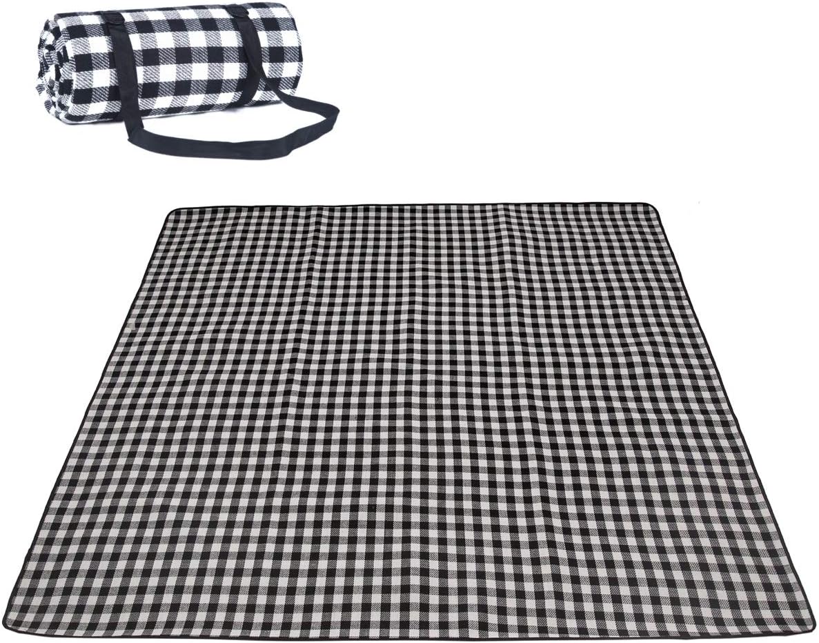 Grey/Black/White Picnic Blanket 200x200cm