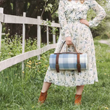 Blue/White Stripe Picnic Blanket 200x200cm