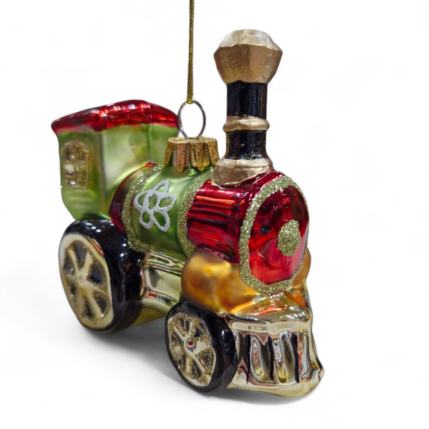 Vintage Train Christmas Ornament – Nostalgic Holiday Decoration in Timeless Retro Design, 4" x 2.5", Handcrafted Metal and Resin for Classic Festive Charm