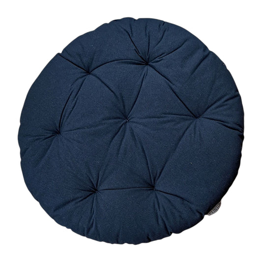 Solid Circular Chair Pad 40x5cm - Comfortable Cotton Charcoal Grey Cushion for Stylish and Supportive Seating