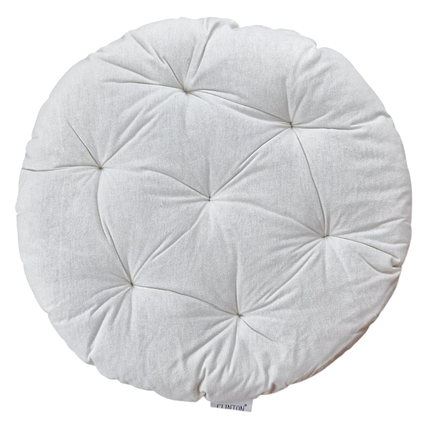 Solid Circular Chair Pad 40x5cm - Comfortable Cotton White Cushion for Stylish and Supportive Seating