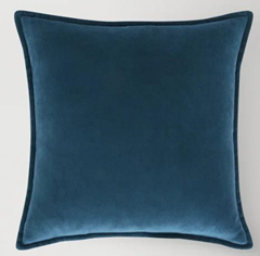 Velvet Shimmer Cushion 45.7x45.7cm Blue – Luxurious Decorative Pillow for Home Décor