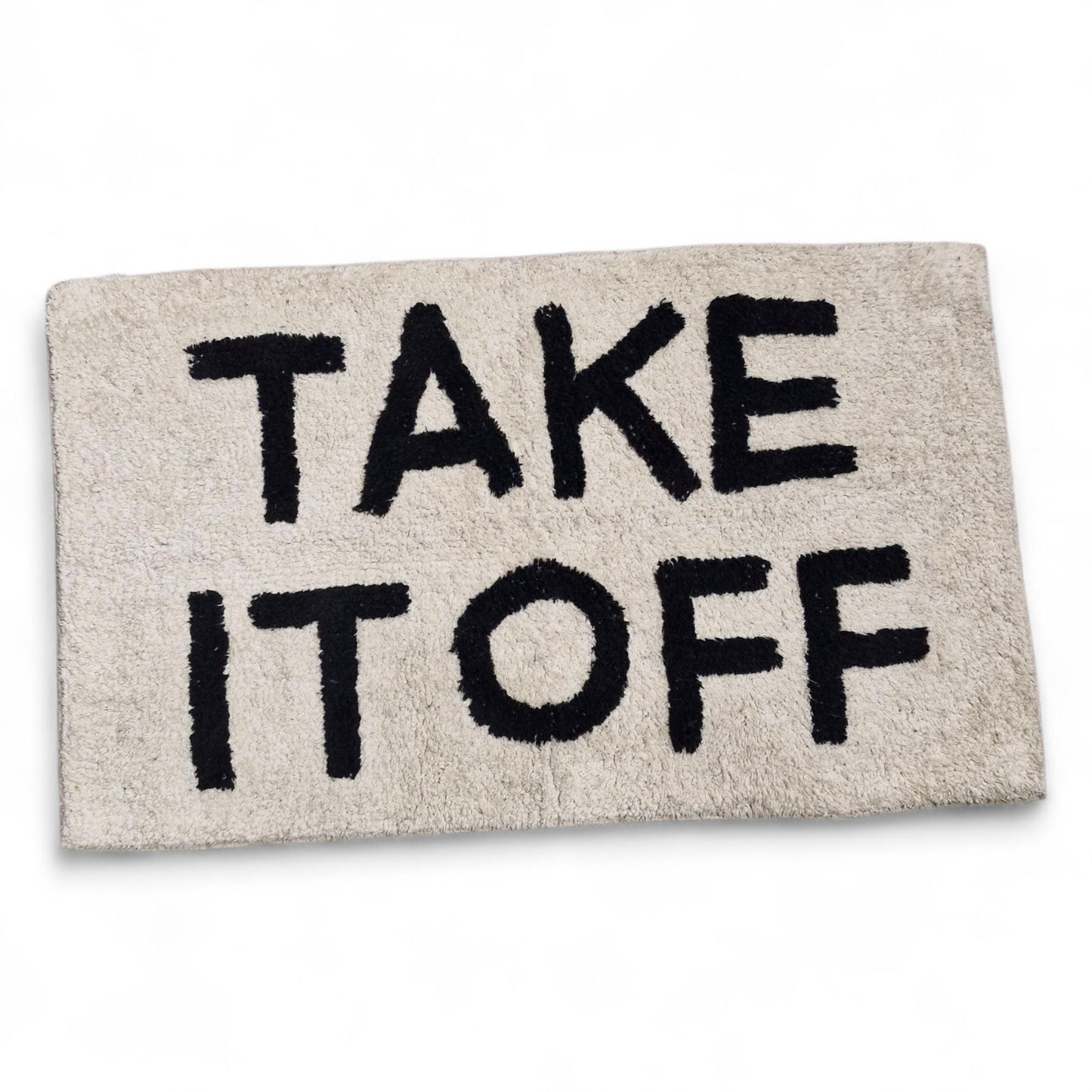 Beige TAKE IT OFF Bathmat 50x80cm - 100% Cotton, Soft & Absorbent, Anti-Slip Design - Quick-Dry & Machine Washable, Ideal for Bathroom or Bedroom