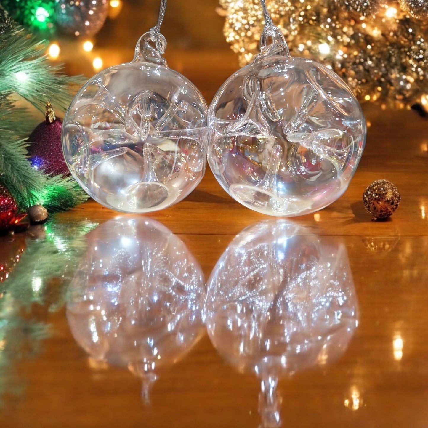 Shimmering Transparent Glass Bauble Ornament – Perfect Elegant Touch for Your Christmas Tree Decoration, 3-inch, Clear Finish