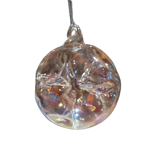 Shimmering Transparent Glass Bauble Ornament - Perfect Elegant Touch for Your Christmas Tree Decoration, 7.62cm , Clear Finish