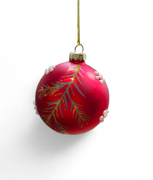 Gilded Branch Ornament – Gold Leaf Bauble for Elegant Festive Decor