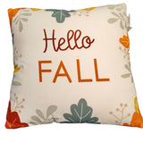 Fall Embroidered Cushion 45x45cm – Cozy Autumn Decor Pillow for Home