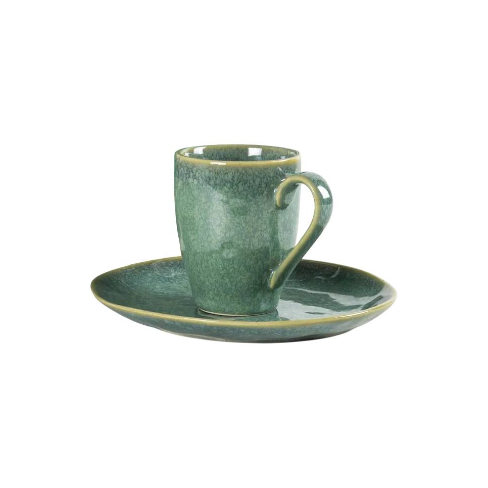 Waterdrop Crystal Green set of 16 piece stoneware Crockery