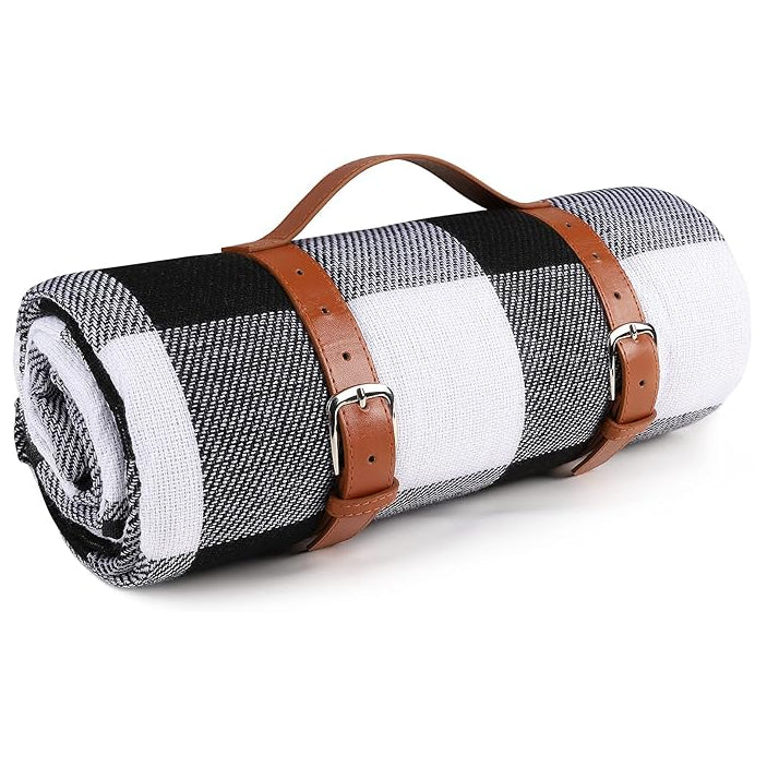 Jacob Multi-Color Picnic Blanket 200x200cm - Large Waterproof Outdoor Blanket for Beach, Camping, Park, and Family Picnics - Foldable and Easy to Carry with Built-In Handle