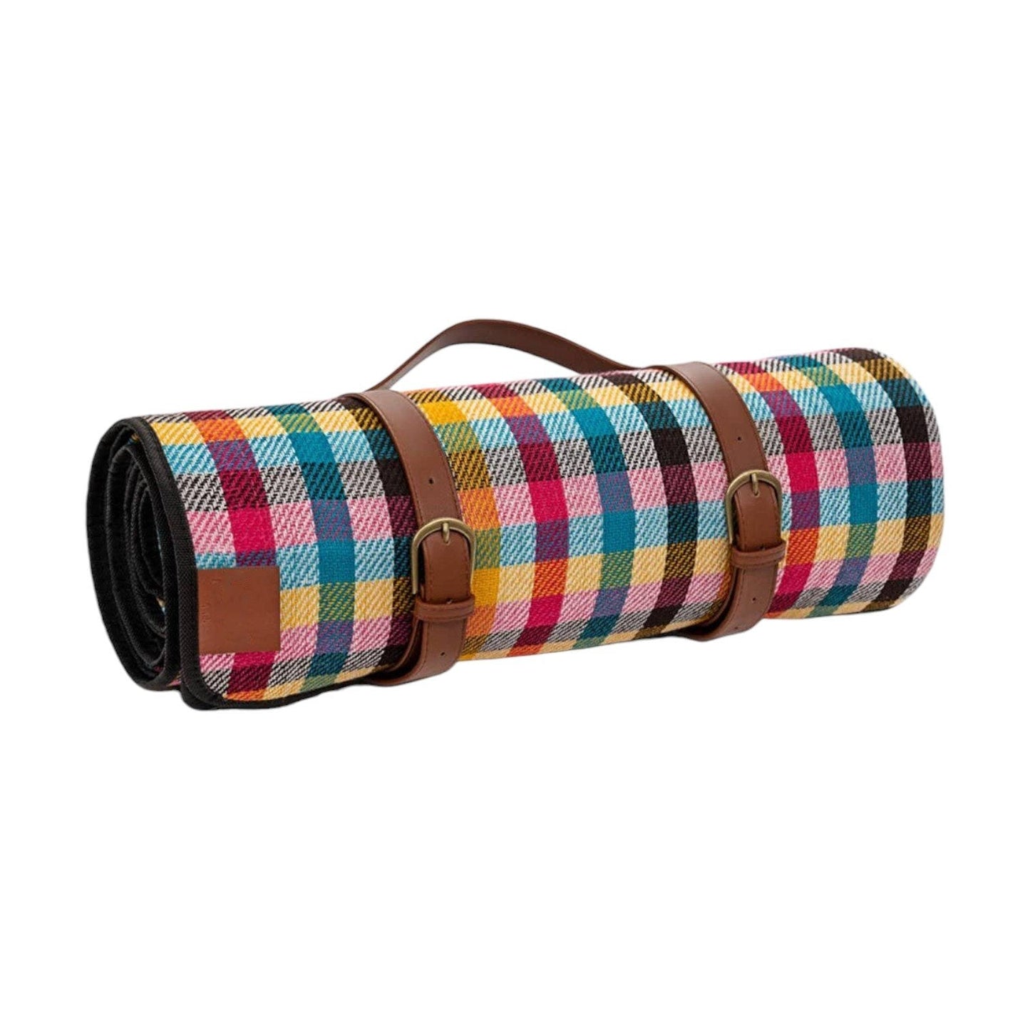 Jacob Multi-Color Picnic Blanket 200x200cm - Large Waterproof Outdoor Blanket for Beach, Camping, Park, and Family Picnics - Foldable and Easy to Carry with Built-In Handle