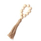 Natural Pastoral Wooden Bead Rope Tassel Napkin Ring