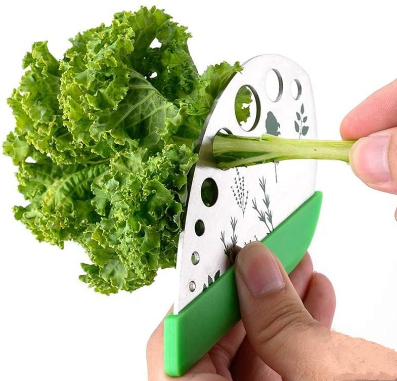 Steel Herb Stripper - 9 Holes Kitchen Tool for Herb Leaf Stripping, Metal