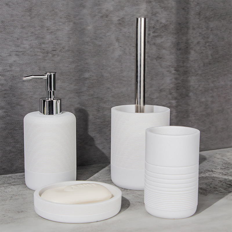 White Sandstone Soap Dispenser