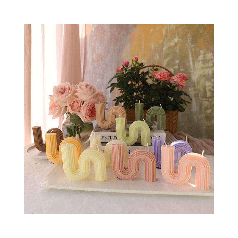 Geometric S Shaped Pillar Soy Candle