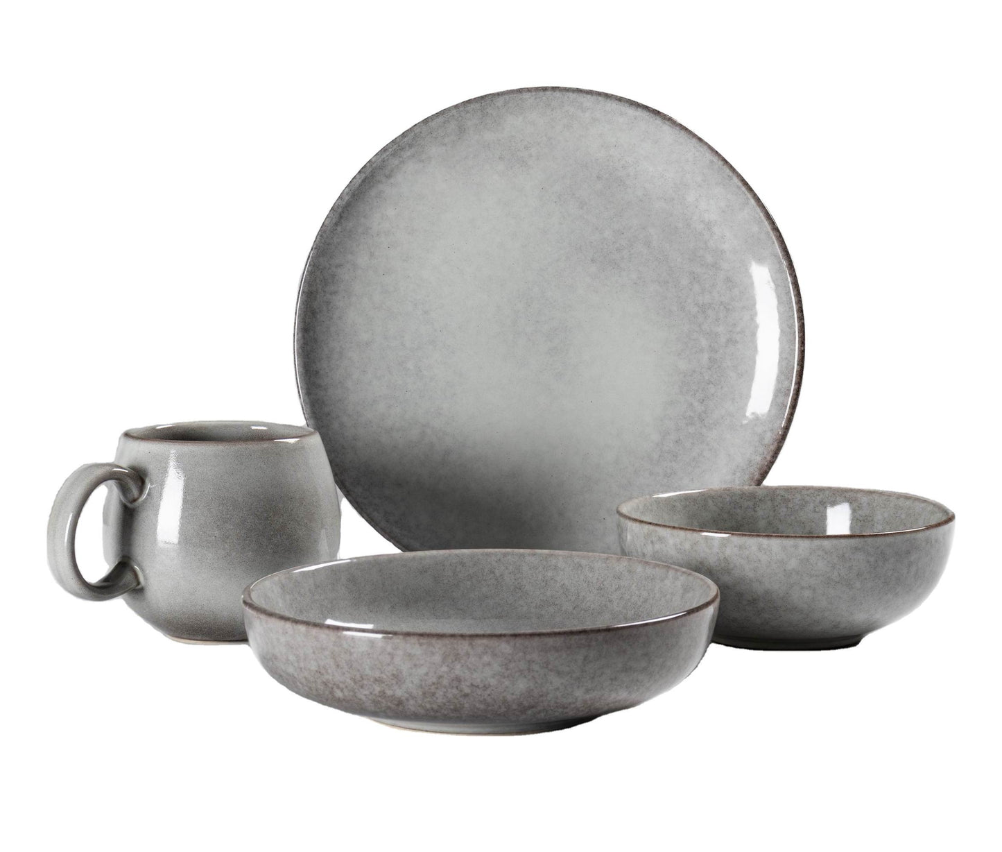 Simply Grey Ceramic Bowl Set of 4 - Sustainable, AB Grade Dinnerware for Home, Hotel, Restaurant, Round Shape, 30x30x13 cm Package, 3 kg Gross Weight, Perfect for Desk and Dining Table