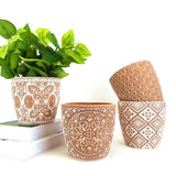 GOLD  PATTERN CERAMIC FLOWERPOT