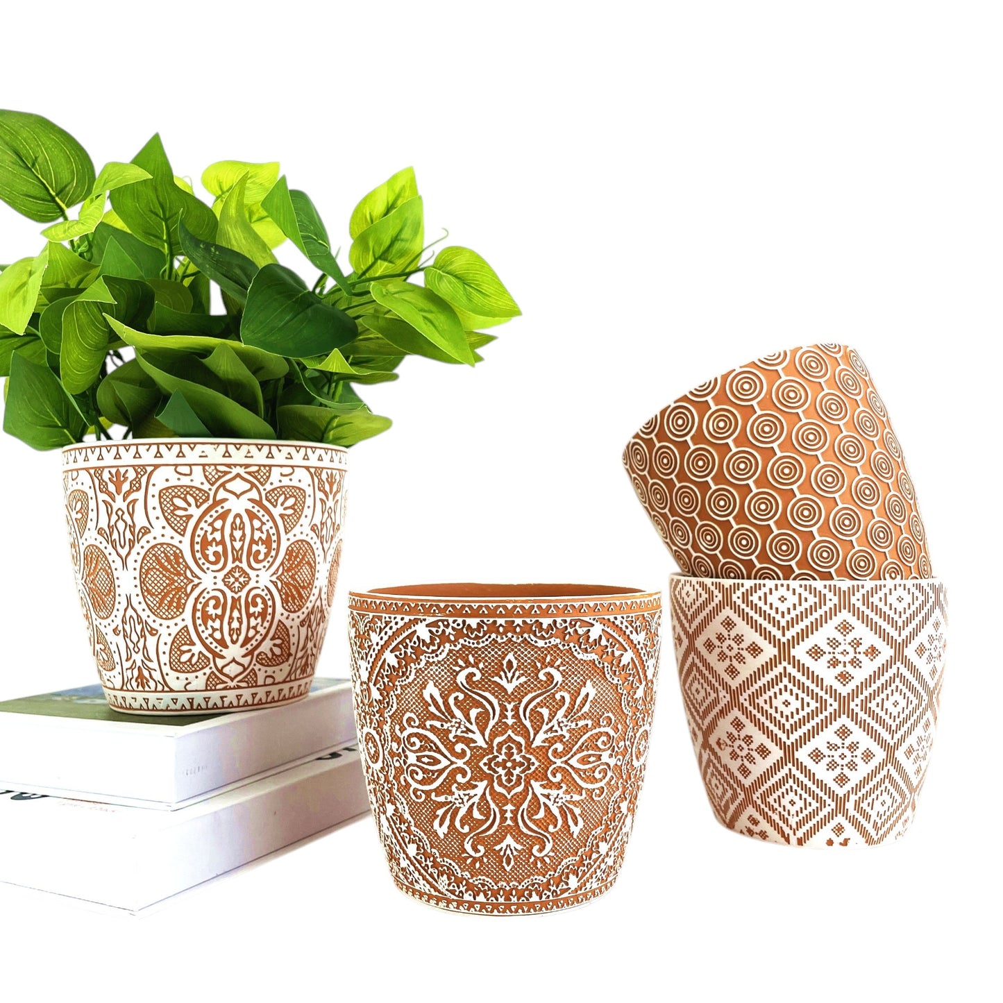 GOLD GEOMETRY CERAMIC FLOWERPOT