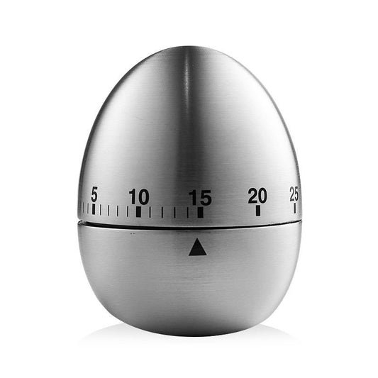 Egg Shape 60 Minutes Timer Kitchen Tools Stainless Steel Rotating Alarm Count Down Mechanical Timer