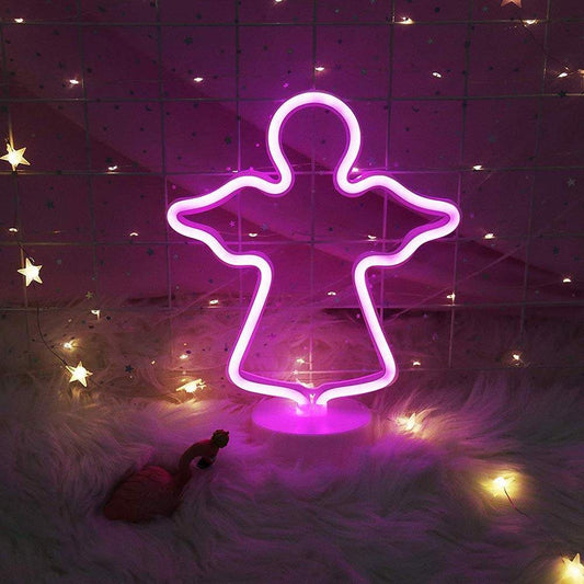 LED Holiday Angel Neon Lights for Decoration LED christmas light indoor battery power use