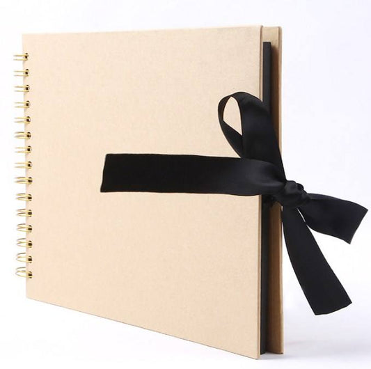 Scrapbook Photo Album Wedding Guest Book Album with 40 Black Pages DIY Scrapbooking Set