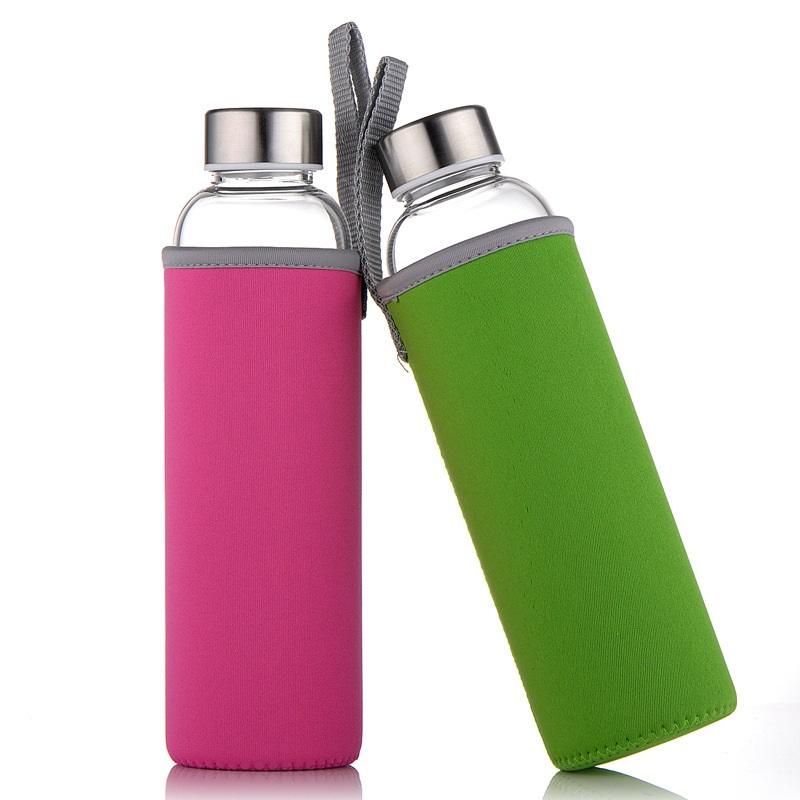 Smoothie High Borosilicate Water Bottle Green