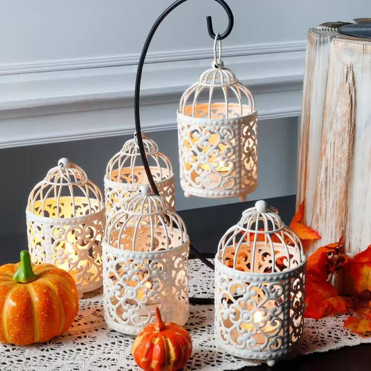 Birdcage Metal Tealight Hanging Birdcage Lantern Vintage Decorative Centerpieces of Wedding & Party Christmas