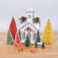 Silver Christmas Tree Sisal Silk Cedar Pine Tree Mini Christmas tree lights 23cm