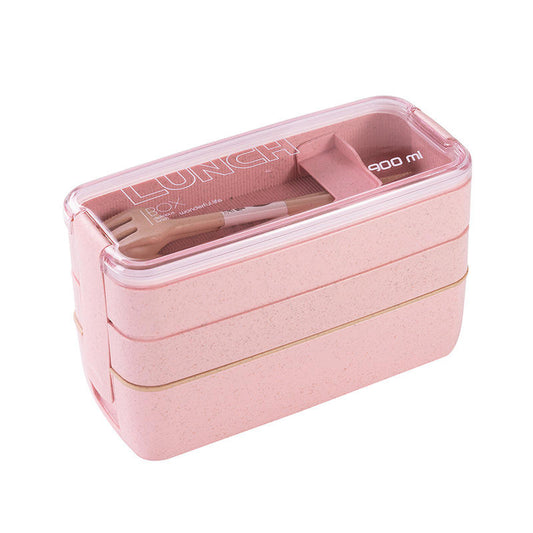 3 layers lunch box Pink