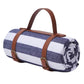 Thick Custom Waterproof Outdoor Camping Picnic Mat Handmade Knitted Roll Up Folded Picnic Blanket With PU Leather Handy