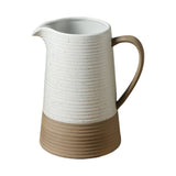 Earthen Elegance White Porcelain Ceramic Pitcher - 1368ml Iced Tea & Water Jug