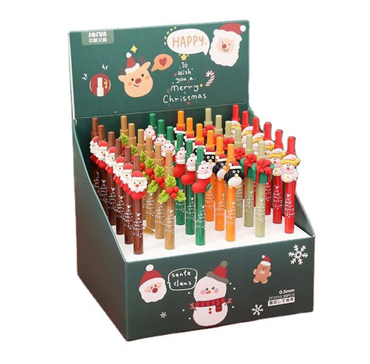 Display box packing retractable cartoon Xmas gel pen