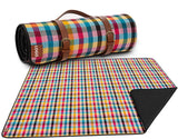 Jacob Multi-Color Picnic Blanket 200x200cm - Large Waterproof Outdoor Blanket for Beach, Camping, Park, and Family Picnics - Foldable and Easy to Carry with Built-In Handle