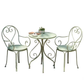 Outdoor Three-Piece Wrought Iron Furniture Set - Table and Chairs for Courtyard, Garden, Balcony, or Terrace - Stylish Cafe and Milk Tea Shop Table Set for Outdoor Dining