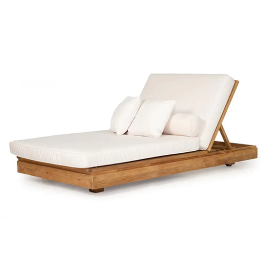 Villa Outdoor Sun Lounger Solid Wood Grade-A Pool Garden Lounge -Yumy