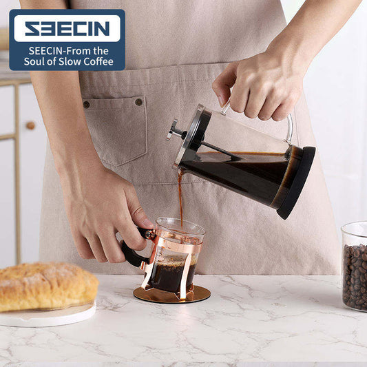 350ml mini manual high borosilicate glass with lid French press coffee maker